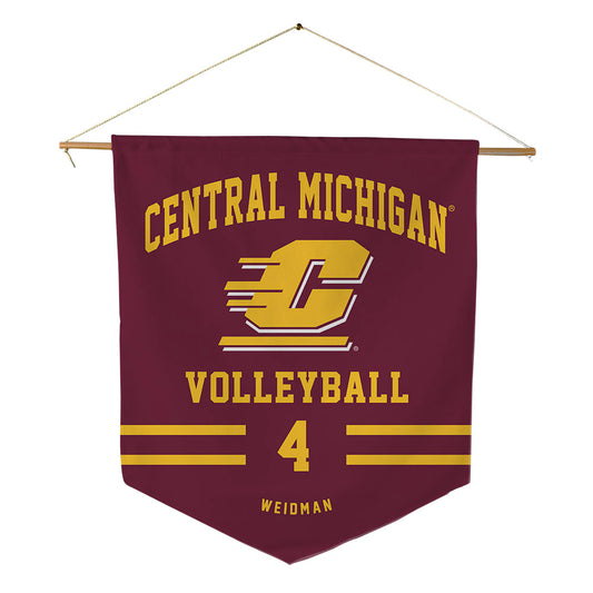 Central Michigan - NCAA Women's Volleyball : Rainey Weidman - Pennant - 18" x 21"-0
