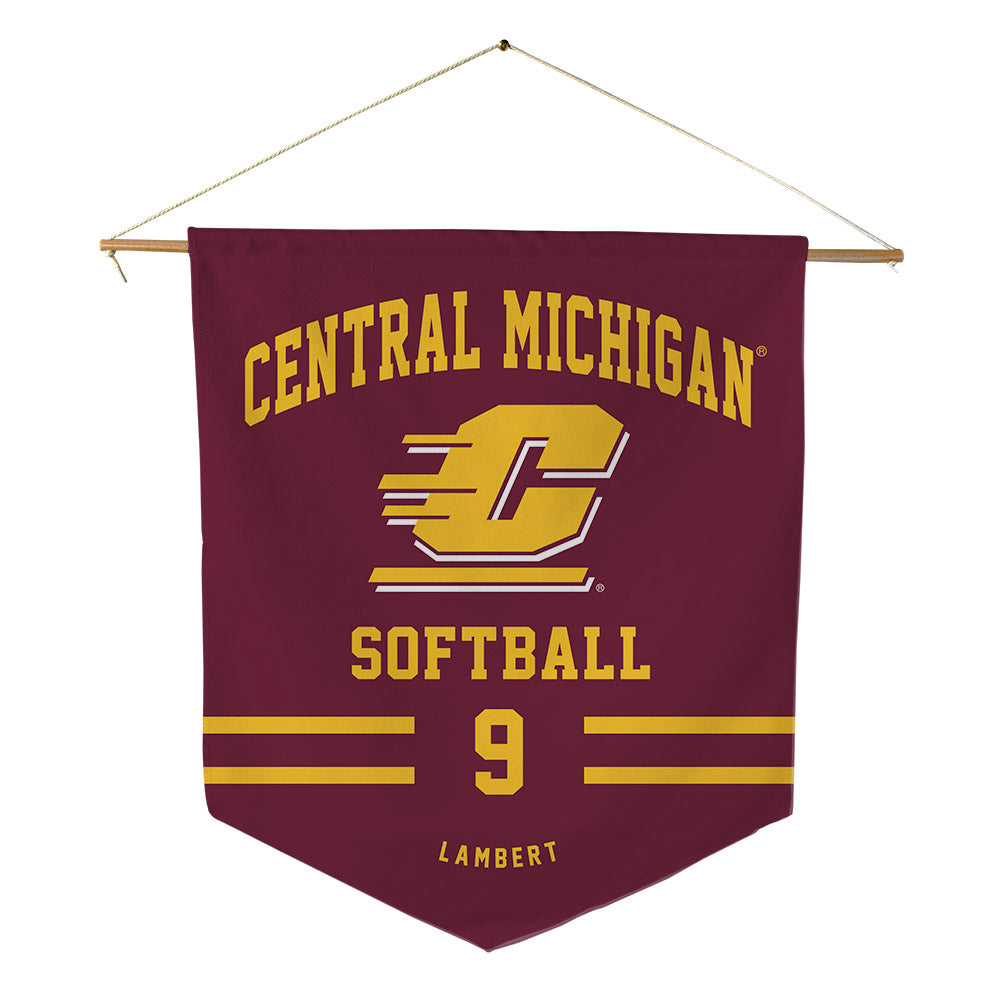 Central Michigan - NCAA Softball : Charlie Lambert - Pennant - 18" x 21"-0