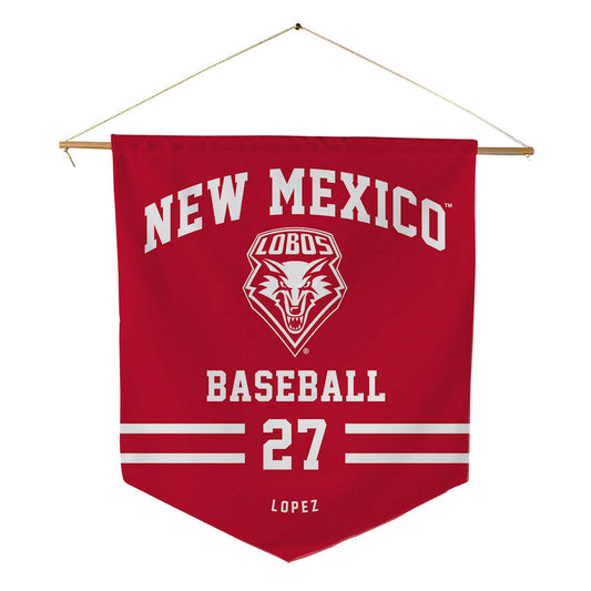 New Mexico - NCAA Baseball : David Lopez - Pennant - 18" x 21"-0