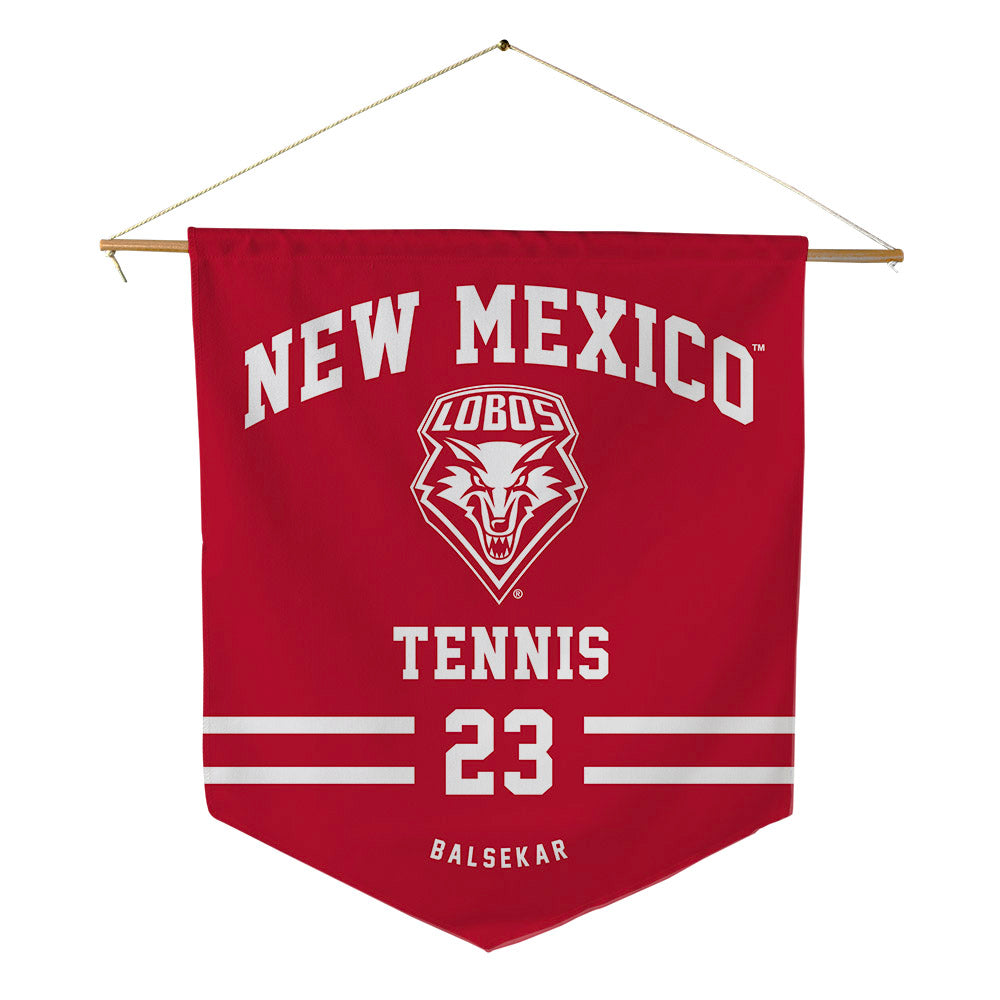 New Mexico - NCAA Men's Tennis : Aditya Balsekar - Pennant - 18" x 21"-0