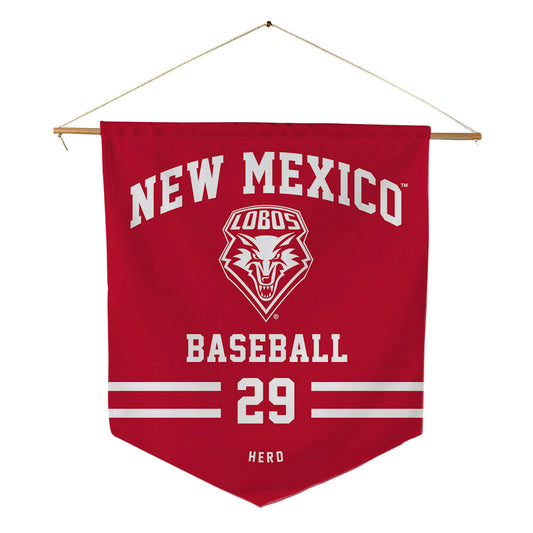 New Mexico - NCAA Baseball : Caleb Herd - Pennant - 18" x 21"-0