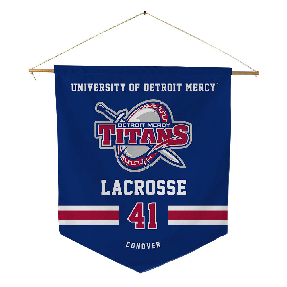 Detroit Mercy - NCAA Men's Lacrosse : Ethan Conover - Pennant - 18" x 21"-0