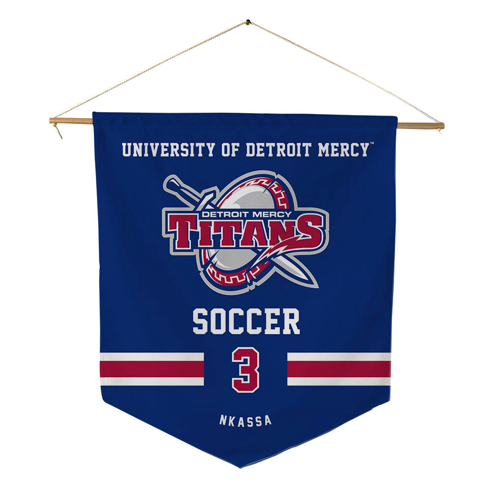 Detroit Mercy - NCAA Men's Soccer : Tom Nkassa - Pennant - 18" x 21"-0