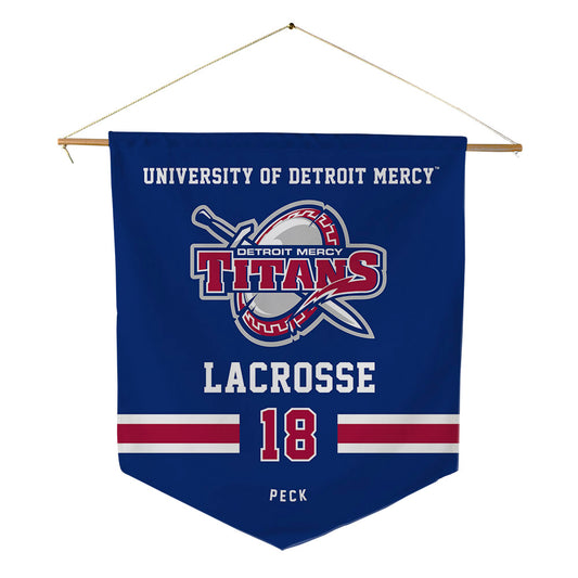 Detroit Mercy - NCAA Women's Lacrosse : Jane Peck - Pennant - 18" x 21"-0