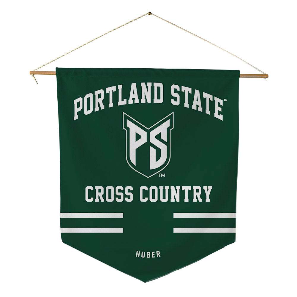 Portland State - NCAA Men's Cross Country : Mika Huber - Pennant - 18" x 21"-0