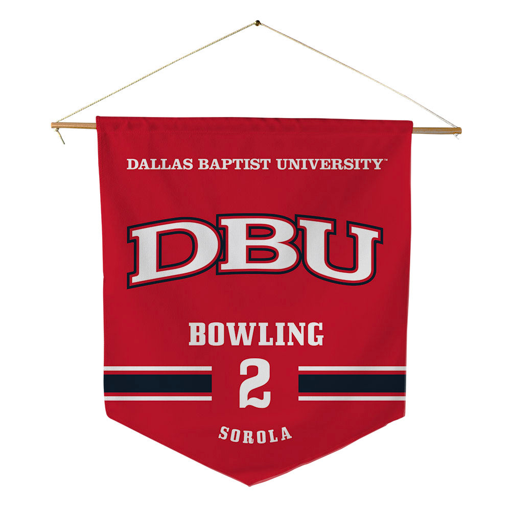 Dallas Baptist - NCAA Women's Bowling : Travis Sorola - Pennant - 18" x 21"-0
