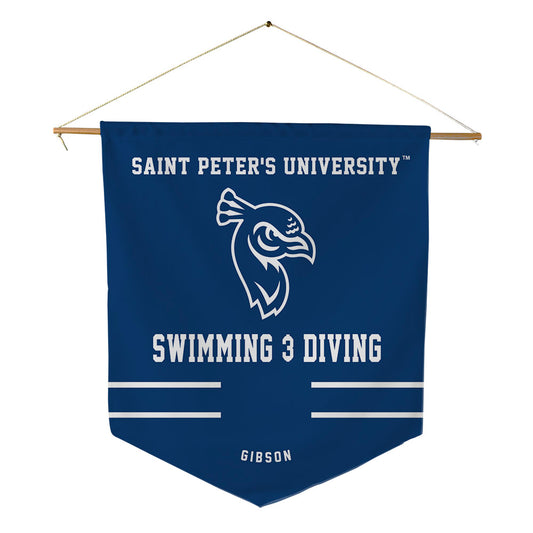 Saint Peter's - NCAA Men's Swimming & Diving : Paxton Gibson - Pennant - 18" x 21"-0