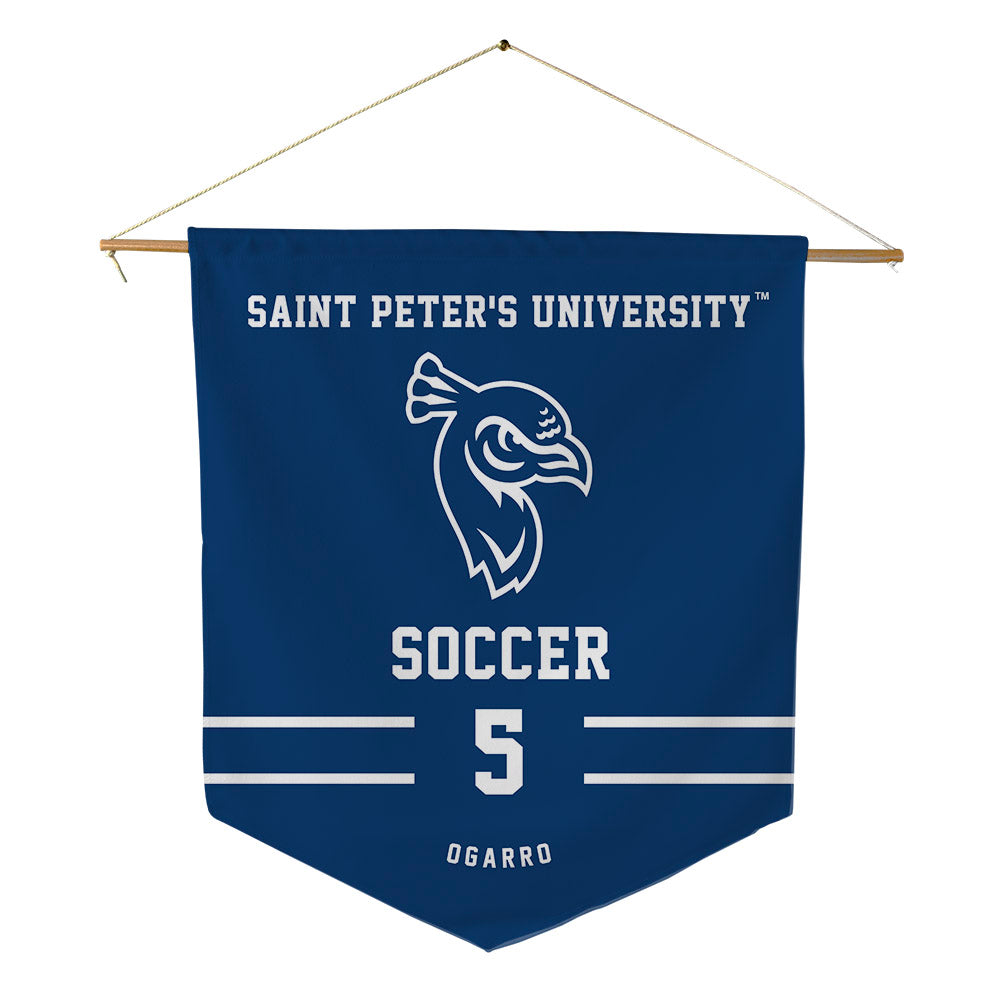 Saint Peter's - NCAA Men's Soccer : Micah OGarro - Pennant - 18" x 21"-0