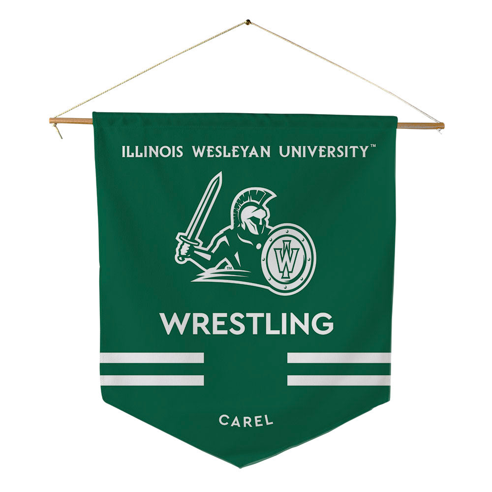 Illinois Wesleyan - NCAA Wrestling : Evan Carel - Pennant - 18" x 21"-0