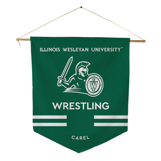 Illinois Wesleyan - NCAA Wrestling : Evan Carel - Pennant - 18" x 21"-0