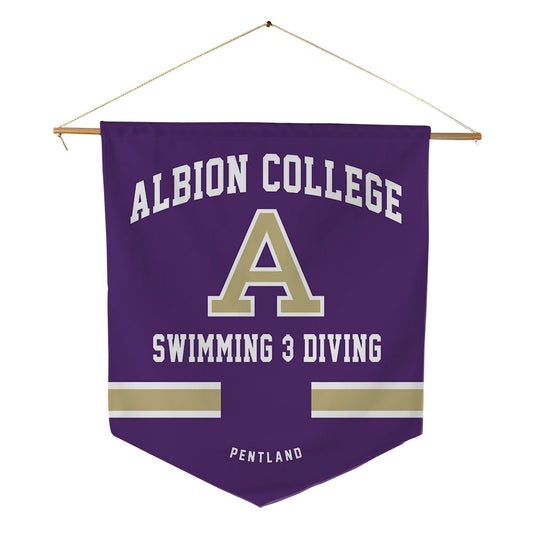 Albion - NCAA Men's Swimming & Diving : Will Pentland - Pennant - 18" x 21"-0