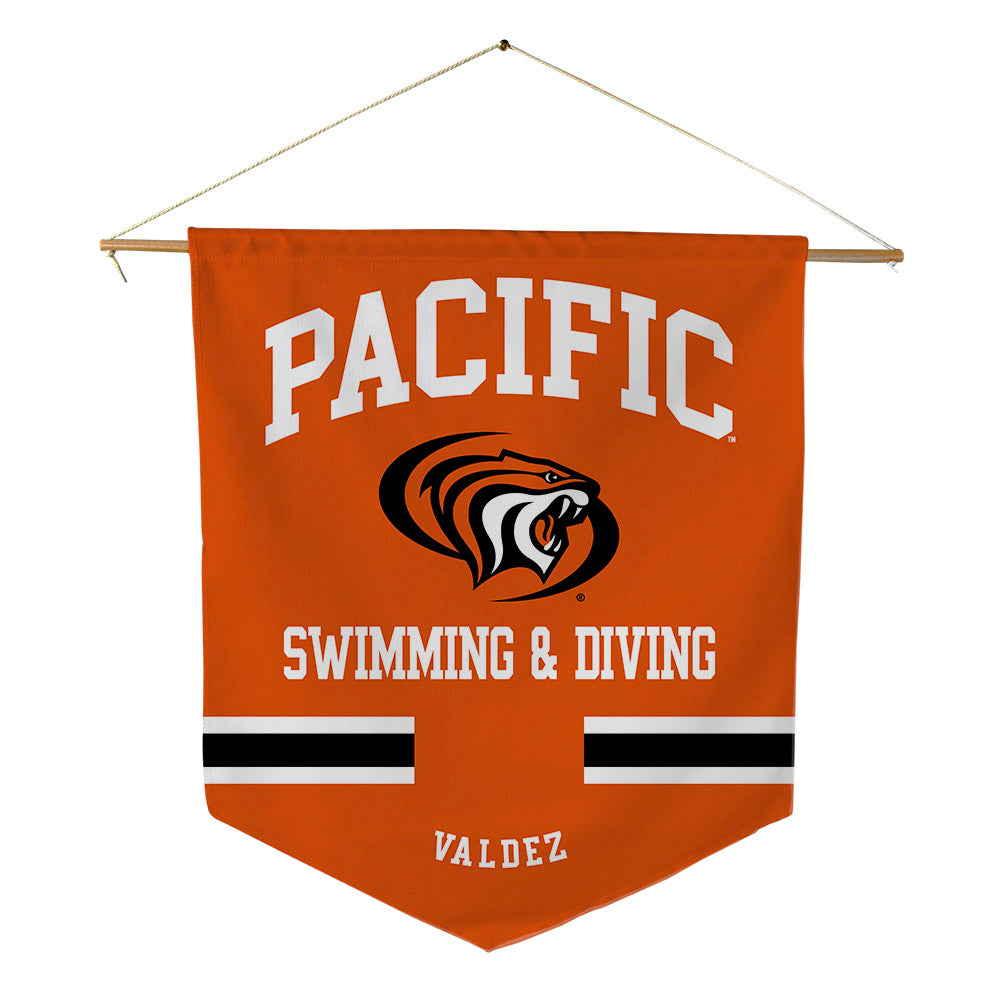 Pacific - NCAA Men's Swimming & Diving : Oliver Valdez - Pennant - 18" x 21"-0