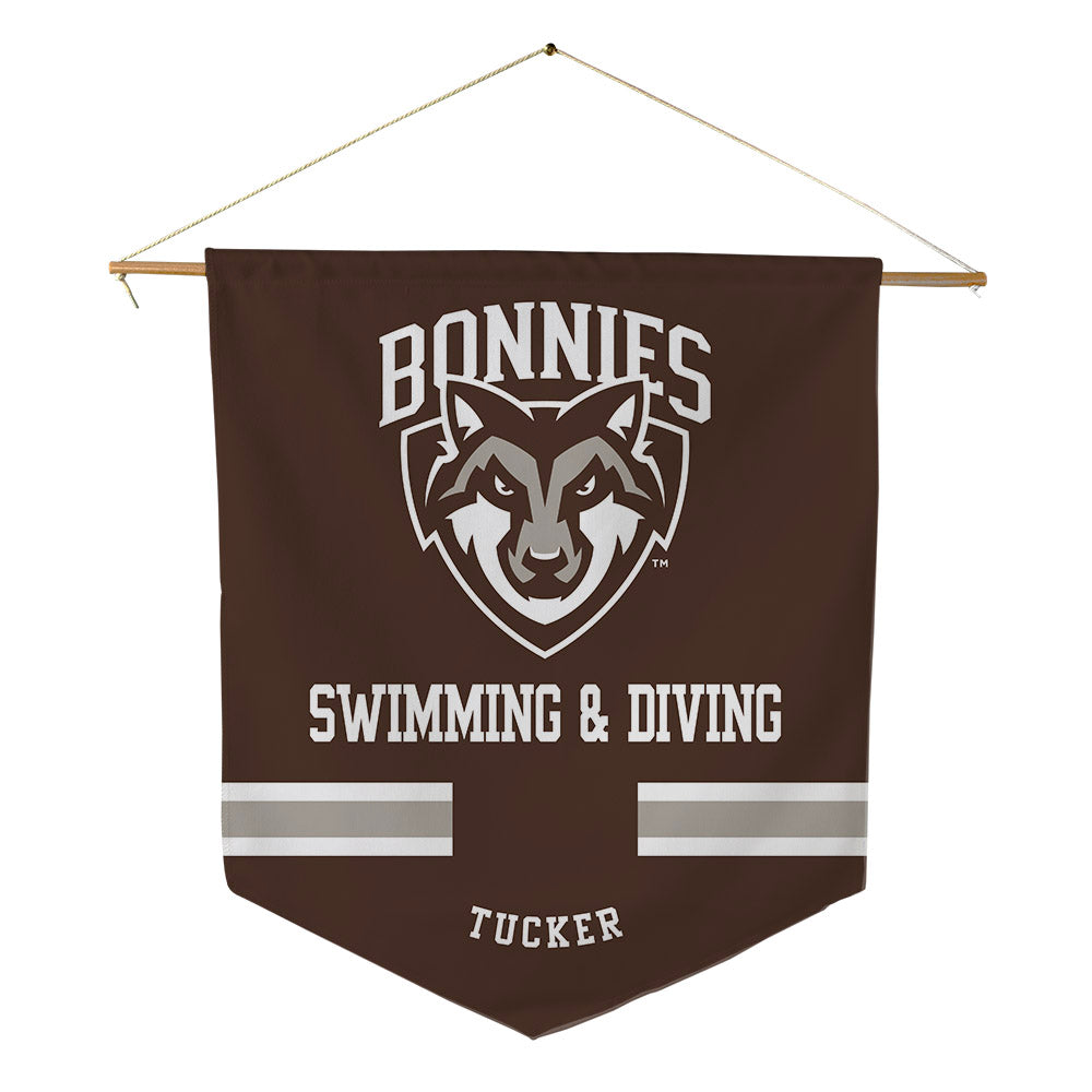 St. Bonaventure - NCAA Men's Swimming & Diving : Maxwell Tucker - Pennant - 18" x 21"-0