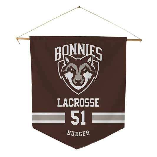 St. Bonaventure - NCAA Men's Lacrosse : Kaeden Burger - Pennant - 18" x 21"-0