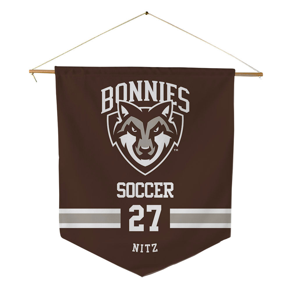 St. Bonaventure - NCAA Men's Soccer : Harrison Nitz - Pennant - 18" x 21"-0