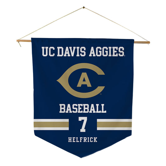 UC Davis - NCAA Baseball : Leighton Helfrick - Pennant - 18" x 21"-0