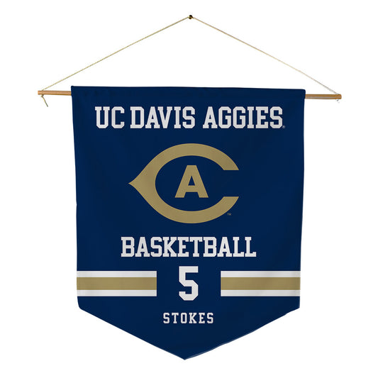 UC Davis - NCAA Men's Basketball : Jalen Stokes - Pennant - 18" x 21"-0