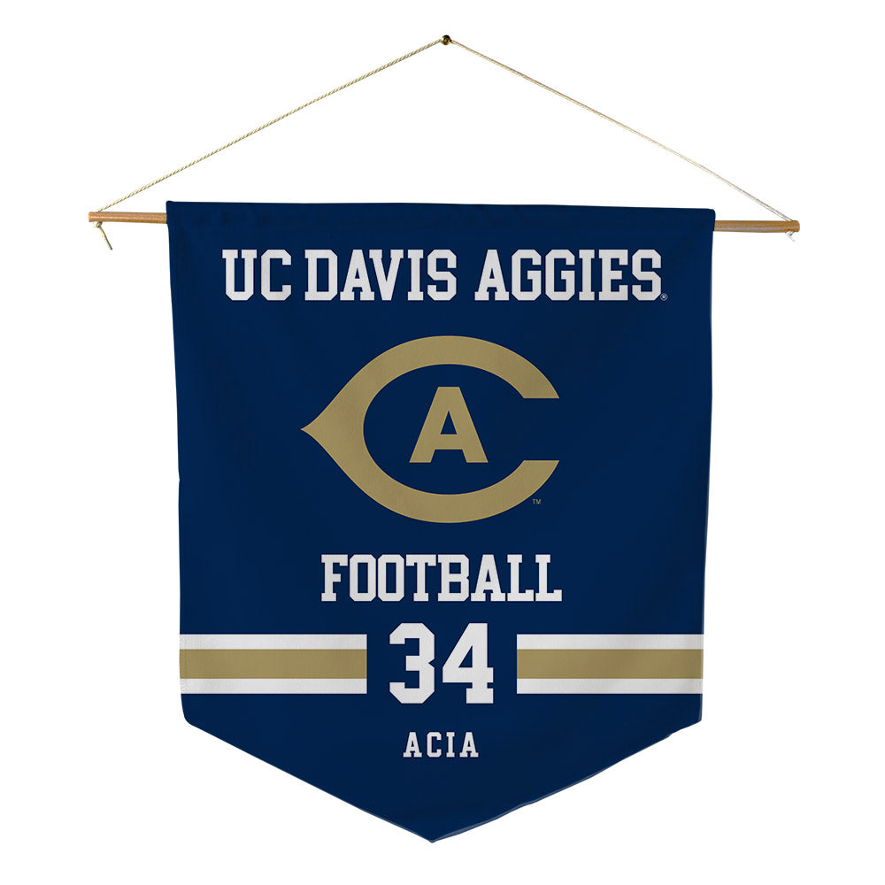 UC Davis - NCAA Football : Kainoa Acia - Pennant - 18" x 21"-0