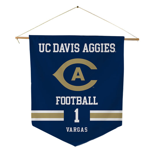 UC Davis - NCAA Football : Carter Vargas - Pennant - 18" x 21"-0