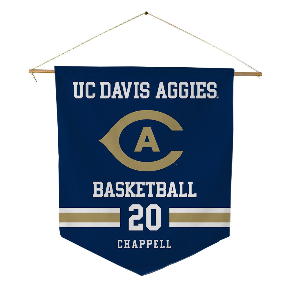 UC Davis - NCAA Men's Basketball : Isaiah Chappell - Pennant - 18" x 21"-0