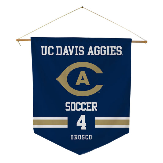 UC Davis - NCAA Men's Soccer : Diego Orosco - Pennant - 18" x 21"-0