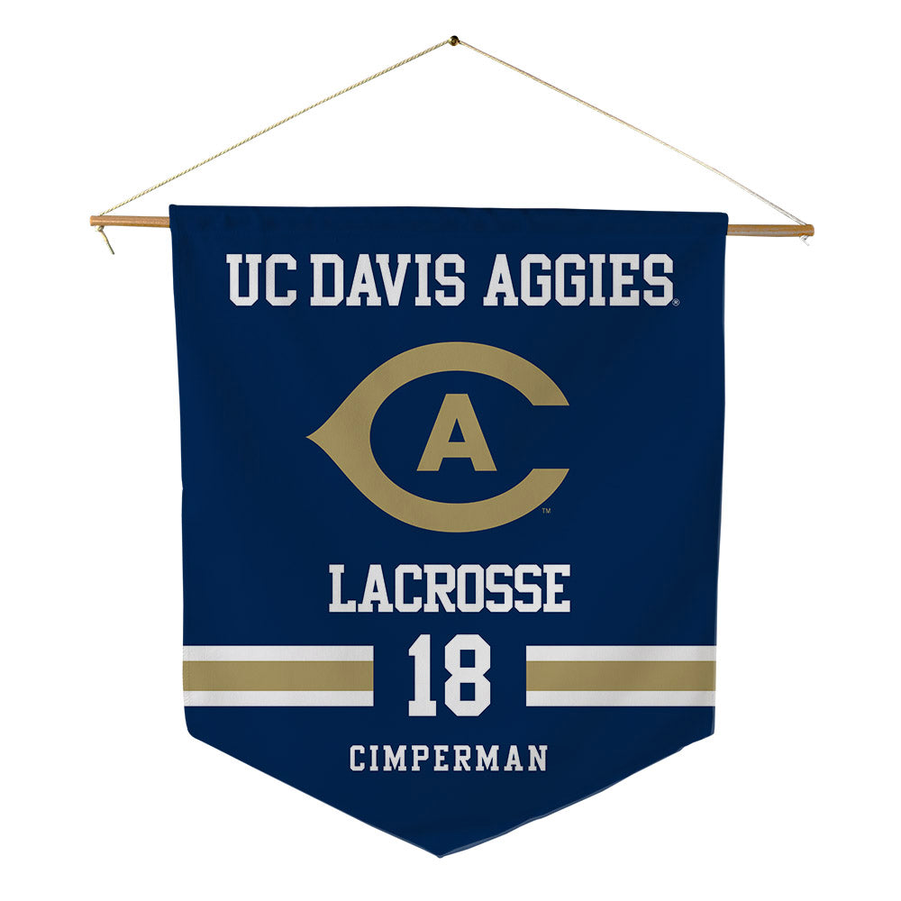 UC Davis - NCAA Women's Lacrosse : Annie Cimperman - Pennant - 18" x 21"-0