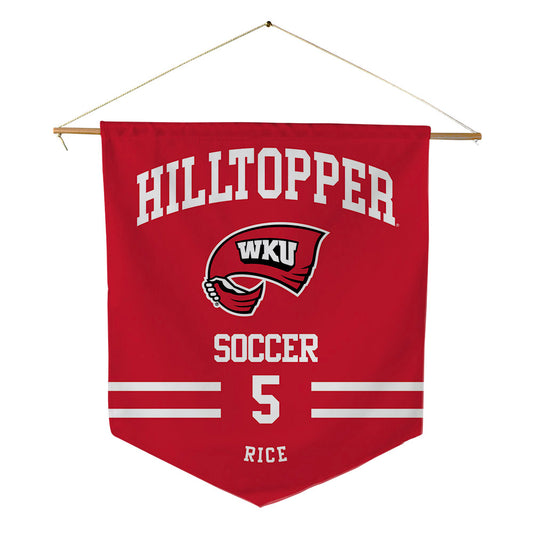 Western Kentucky - NCAA Women's Soccer : Ansley Rice - Pennant - 18" x 21"-0