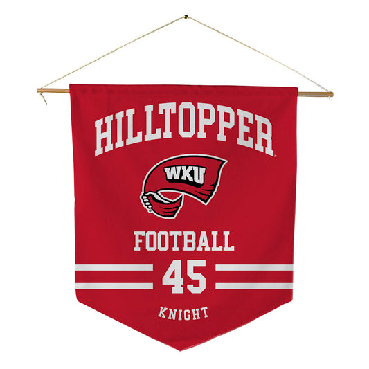 Western Kentucky - NCAA Football : Josaiah Knight - Pennant - 18" x 21"-0