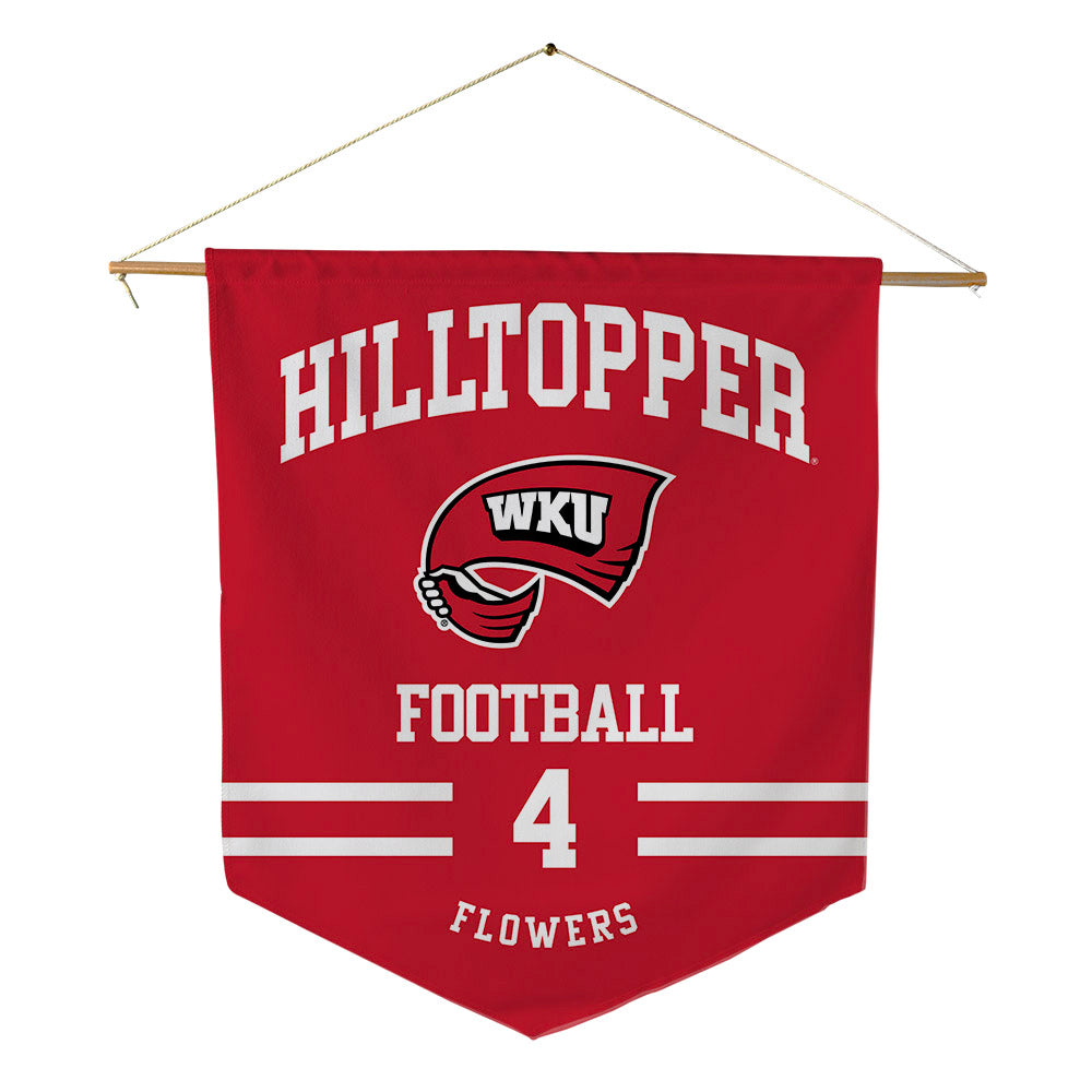 Western Kentucky - NCAA Football : Cameron Flowers - Pennant - 18" x 21"-0