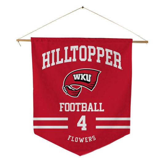 Western Kentucky - NCAA Football : Cameron Flowers - Pennant - 18" x 21"-0