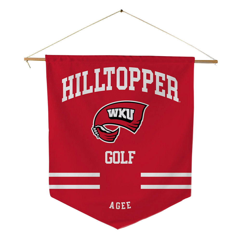 Western Kentucky - NCAA Men's Golf : Joseph Agee - Pennant - 18" x 21"-0
