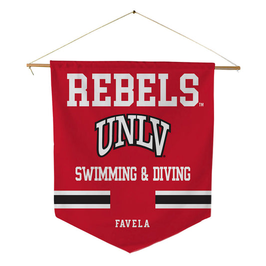 UNLV - NCAA Men's Swimming & Diving : Aidan Favela - Pennant - 18" x 21"-0