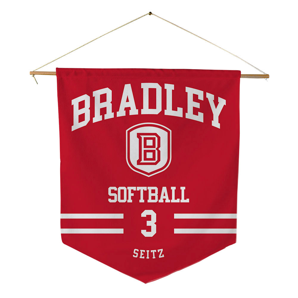Bradley - NCAA Softball : Brynna Seitz - Pennant - 18" x 21"-0