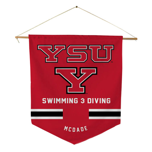 Youngstown State - NCAA Men's Swimming & Diving : Kyle McDade - Pennant - 18" x 21"-0