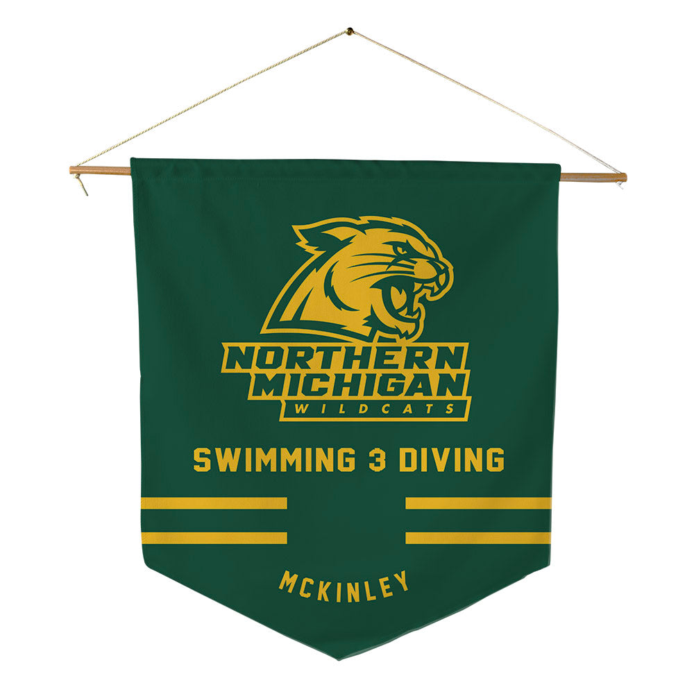Northern Michigan - NCAA Women's Swimming & Diving : Jillian McKinley - Pennant - 18" x 21"-0