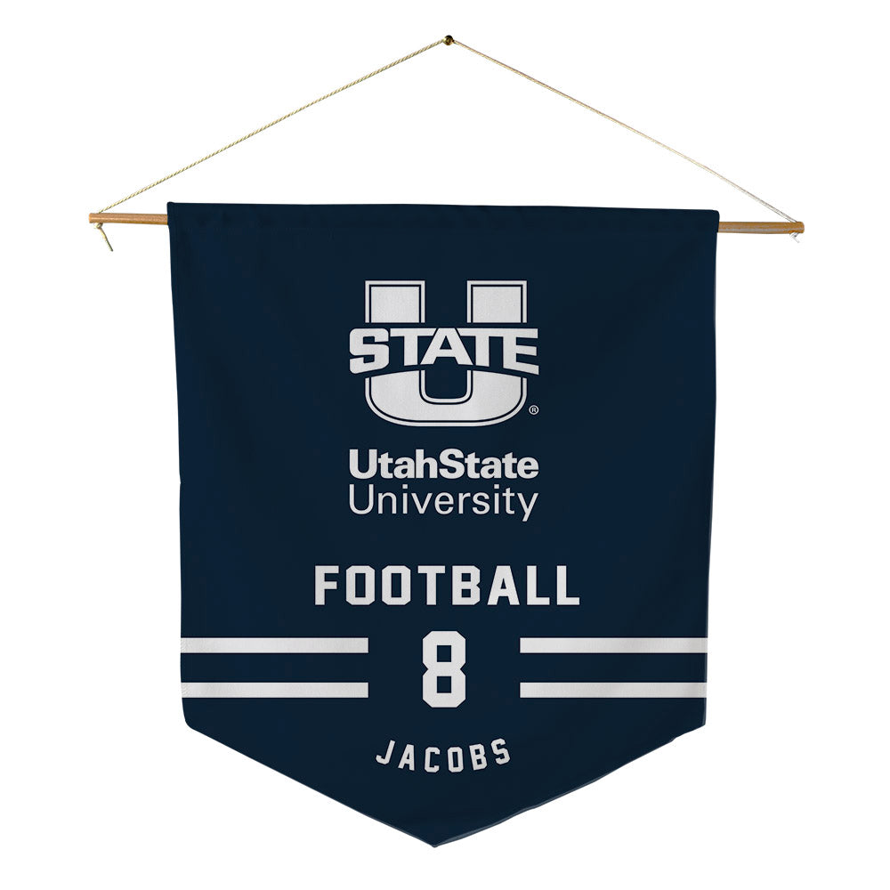 Utah State - NCAA Football : Javen Jacobs - Pennant - 18" x 21"-0