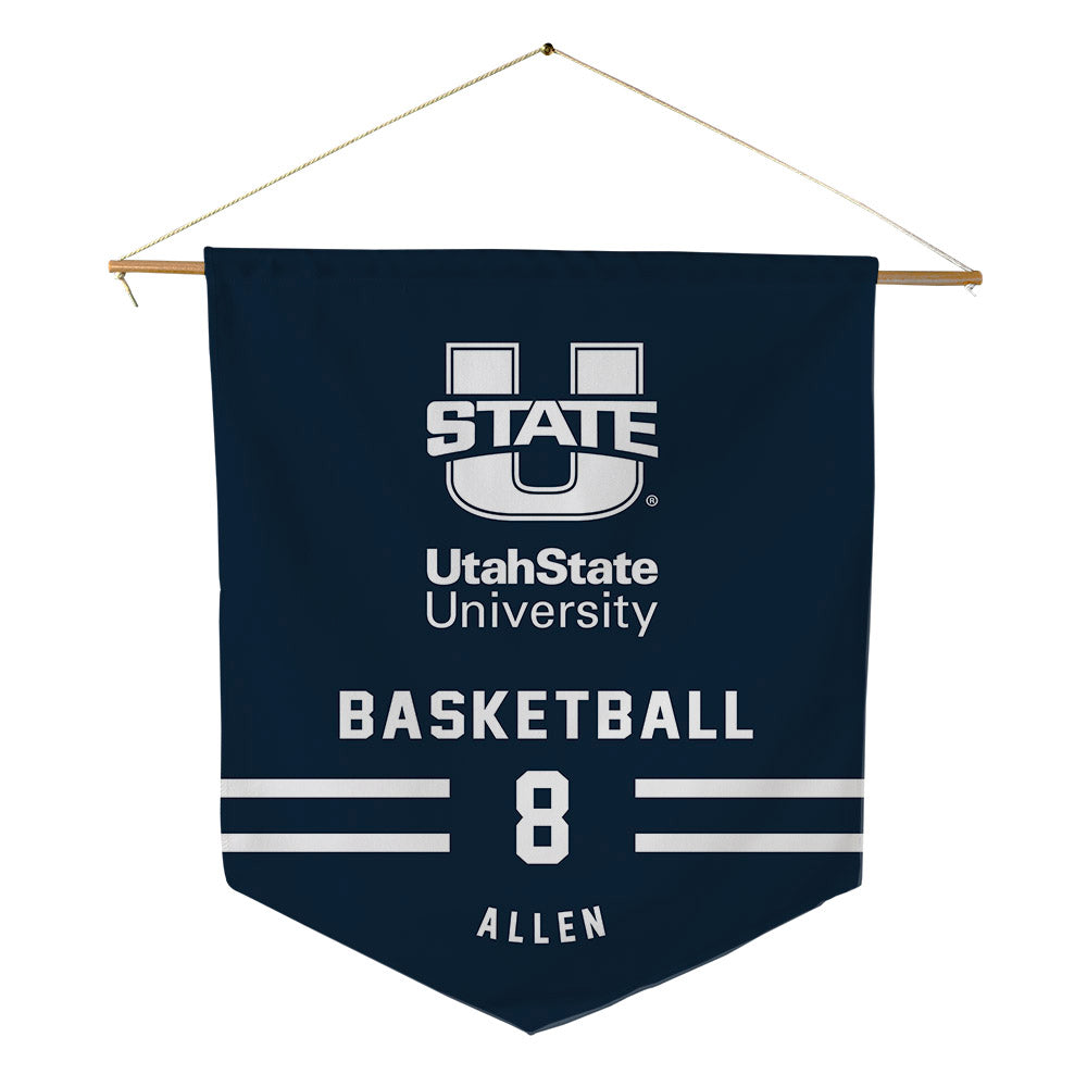 Utah State - NCAA Men's Basketball : Drake Allen - Pennant - 18" x 21"-0