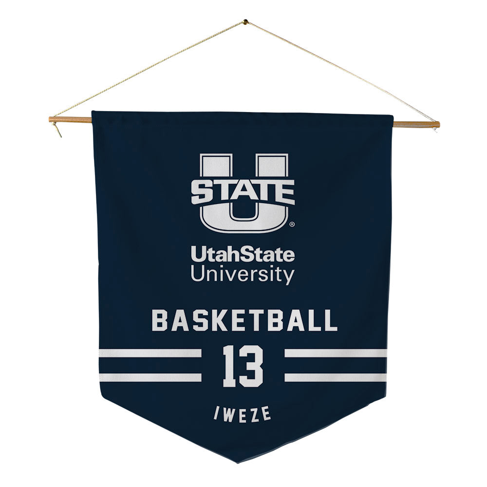 Utah State - NCAA Men's Basketball : David Iweze - Pennant - 18" x 21"-0