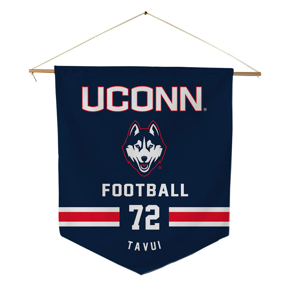 UConn - NCAA Football : Josh Tavui - Pennant - 18" x 21"-0