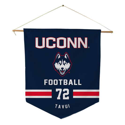 UConn - NCAA Football : Josh Tavui - Pennant - 18" x 21"-0
