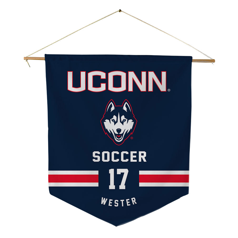 UConn - NCAA Men's Soccer : Edward Wester - Pennant - 18" x 21"-0