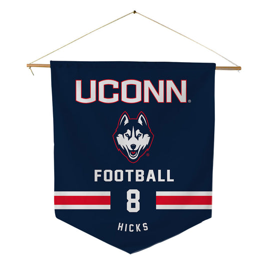 UConn - NCAA Football : Kylish Hicks - Pennant - 18" x 21"-0