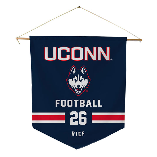 UConn - NCAA Football : Soren Rief - Pennant - 18" x 21"-0