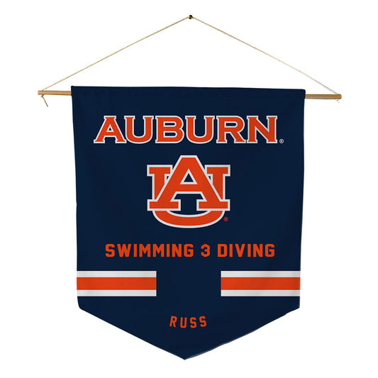 Auburn - NCAA Men's Swimming & Diving : Warner Russ - Pennant - 18" x 21"-0