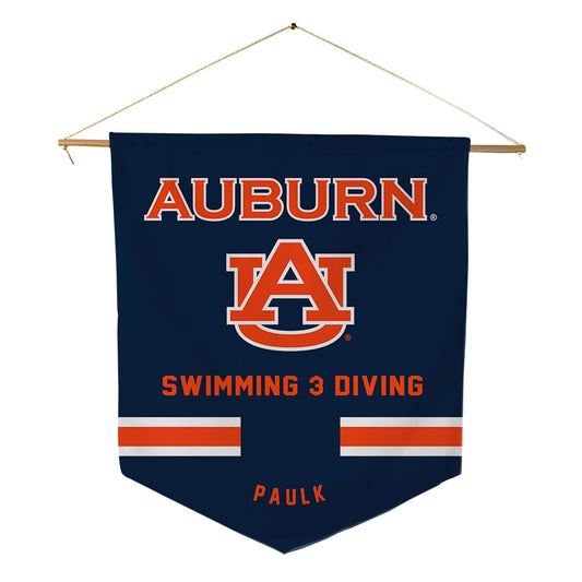 Auburn - NCAA Men's Swimming & Diving : River Paulk - Pennant - 18" x 21"-0