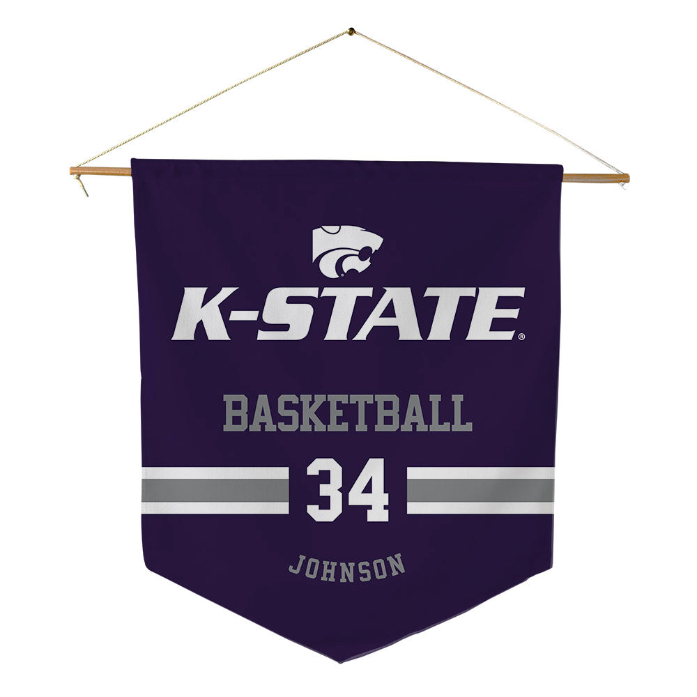 Kansas State - NCAA Men's Basketball : Nate Johnson - Pennant - 18" x 21"-0