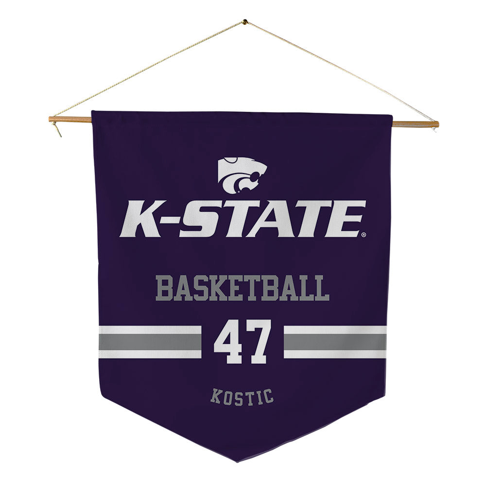 Kansas State - NCAA Men's Basketball : Andrej Kostic - Pennant - 18" x 21"-0