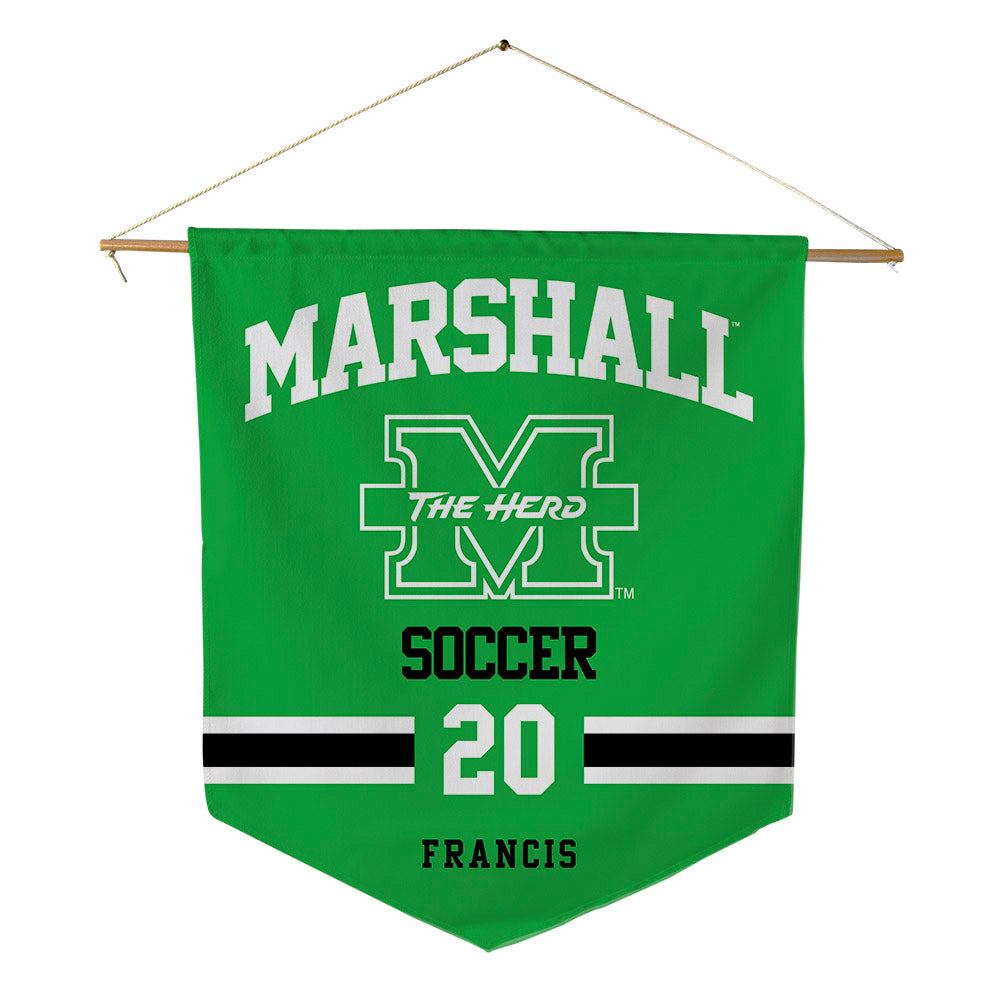 Marshall - NCAA Men's Soccer : Keaviano Francis - Pennant - 18" x 21"-0