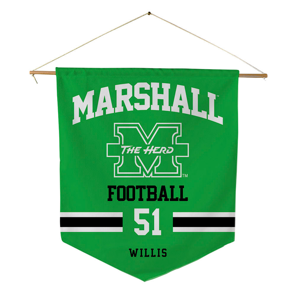Marshall - NCAA Football : Lloyd Willis - Pennant - 18" x 21"-0