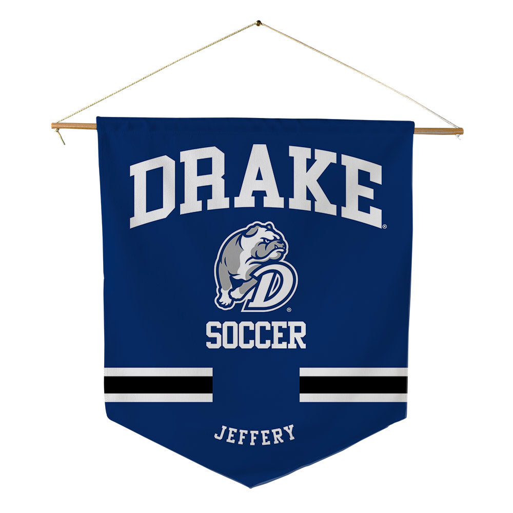 Drake - NCAA Men's Soccer : Carson Jeffery - Pennant - 18" x 21"-0